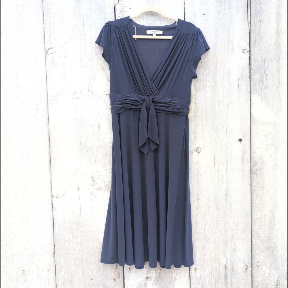 Evan-Picone NWT Between The Lines Midi Fit & Flare Navy Ink Women's 12
